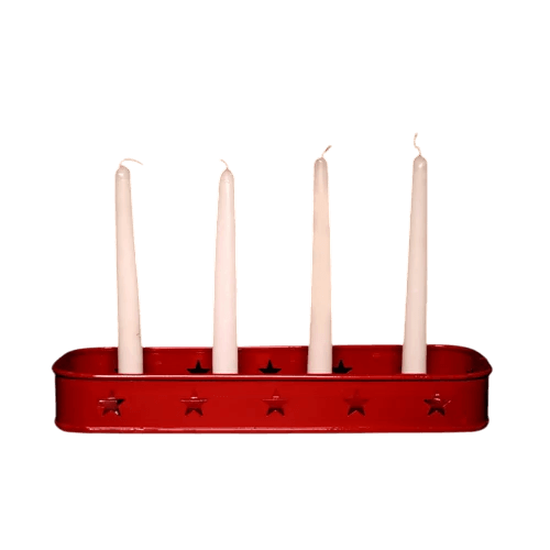 IRON ADVENT CANDLE HOLDER (RED)